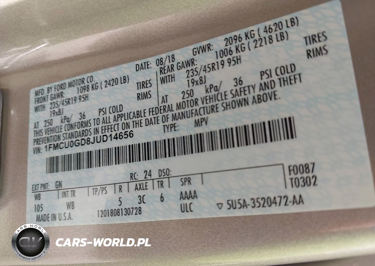 2018 Ford Escape Se VIN:1FMCU0GD8JUD14656 - 9
