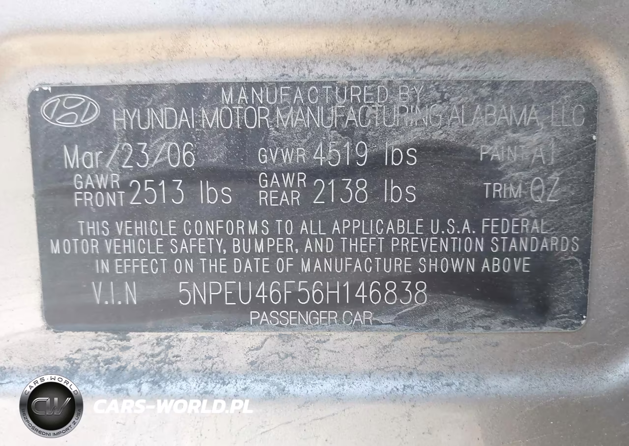 2006 Hyundai Sonata Gls V6-Lx V6 VIN:5NPEU46F56H146838 - 9