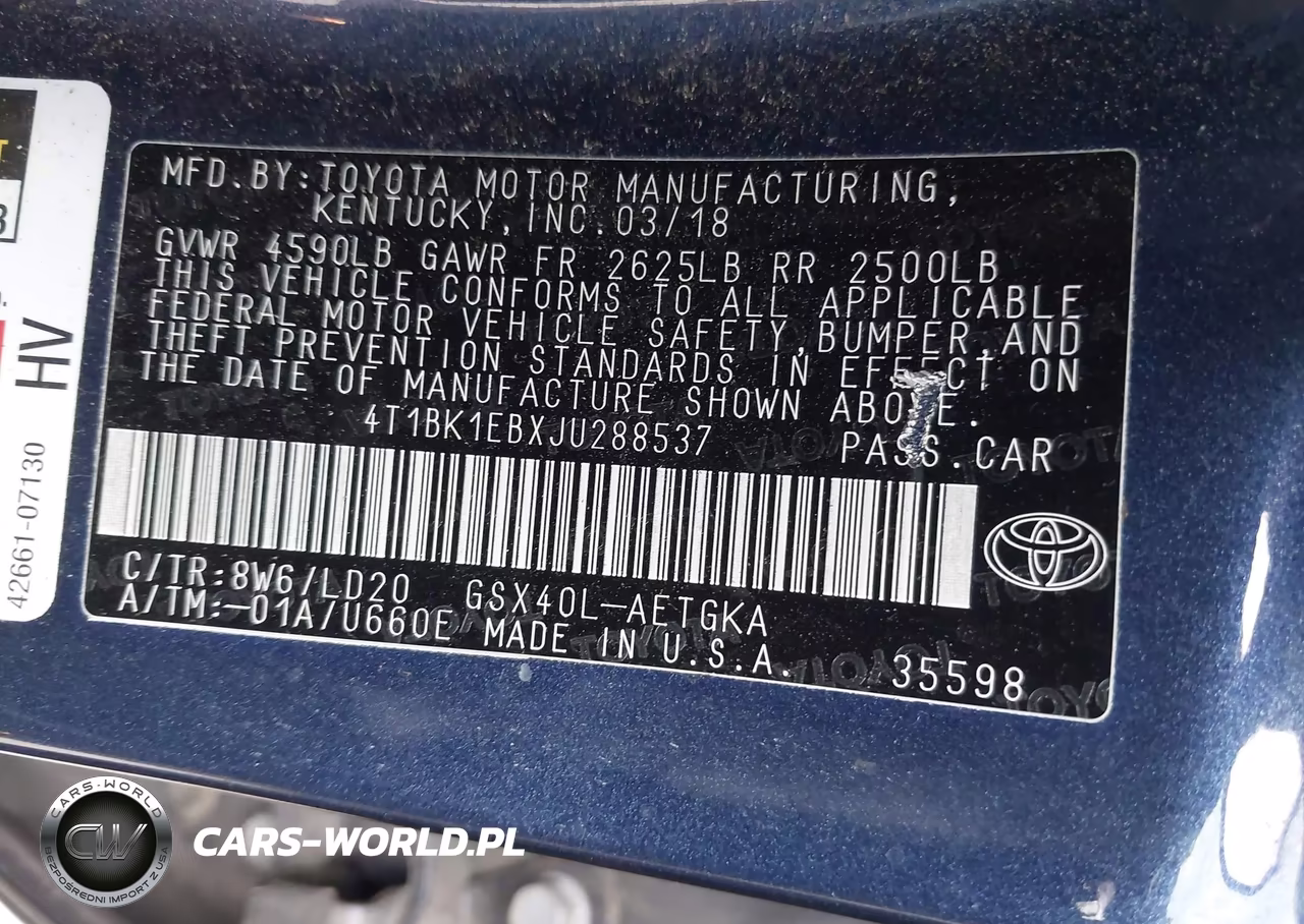 2018 Toyota Avalon Xle VIN:4T1BK1EBXJU288537 - 9