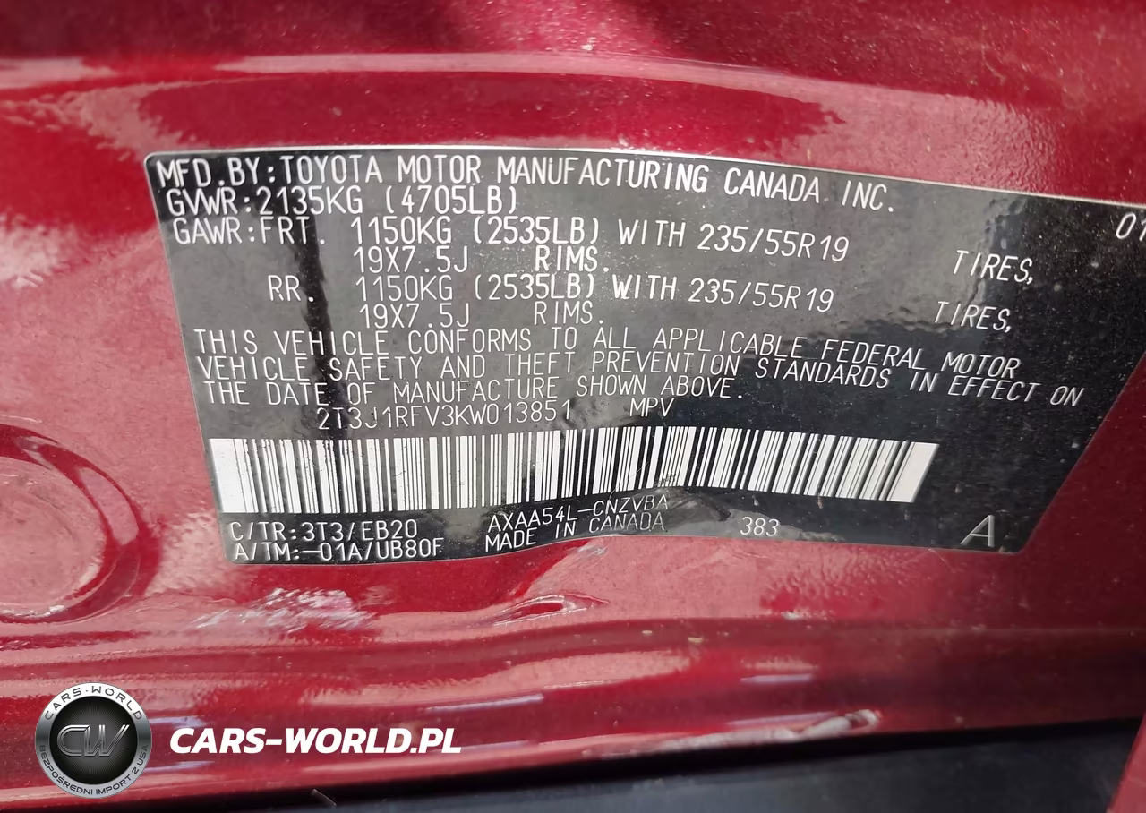 2019 Toyota Rav4 Adventure VIN:2T3J1RFV3KW013851 - 9