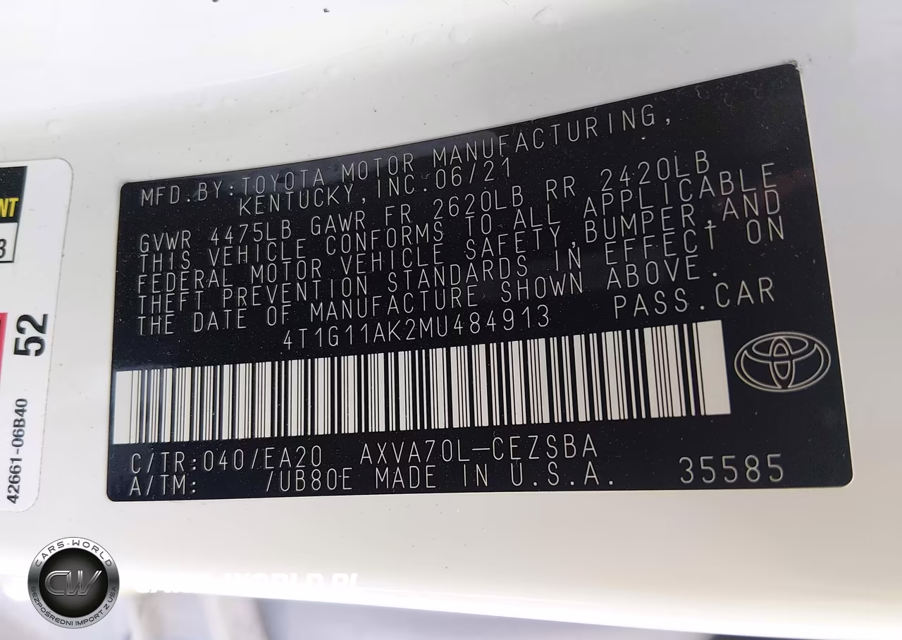 2021 Toyota Camry Se VIN:4T1G11AK2MU484913 - 9
