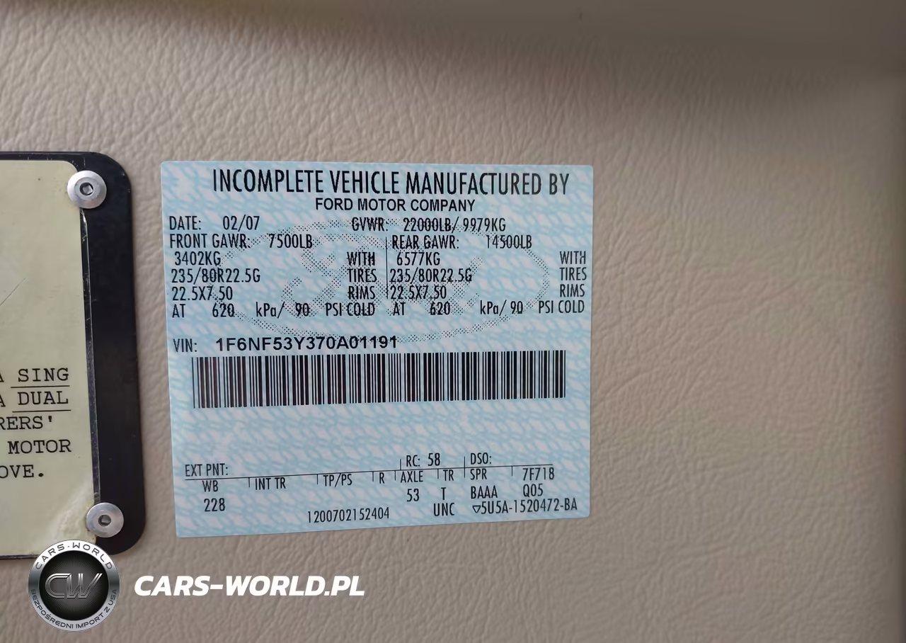 2007 Ford F550 Super Duty Stripped Chass VIN:1F6NF53Y370A01191 - 9