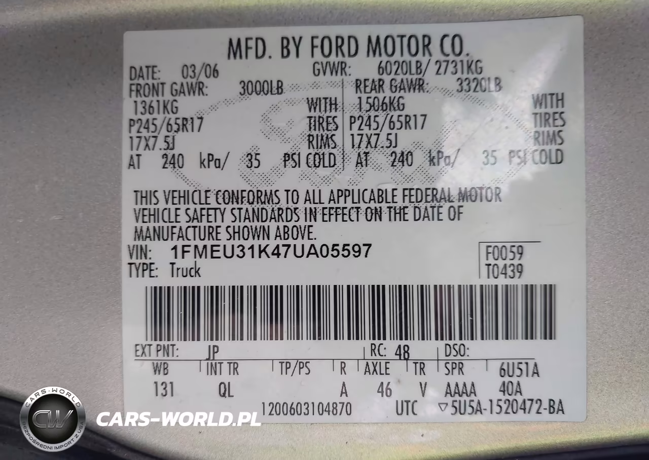 2007 Ford Explorer Sport Trac Xlt VIN:1FMEU31K47UA05597 - 9