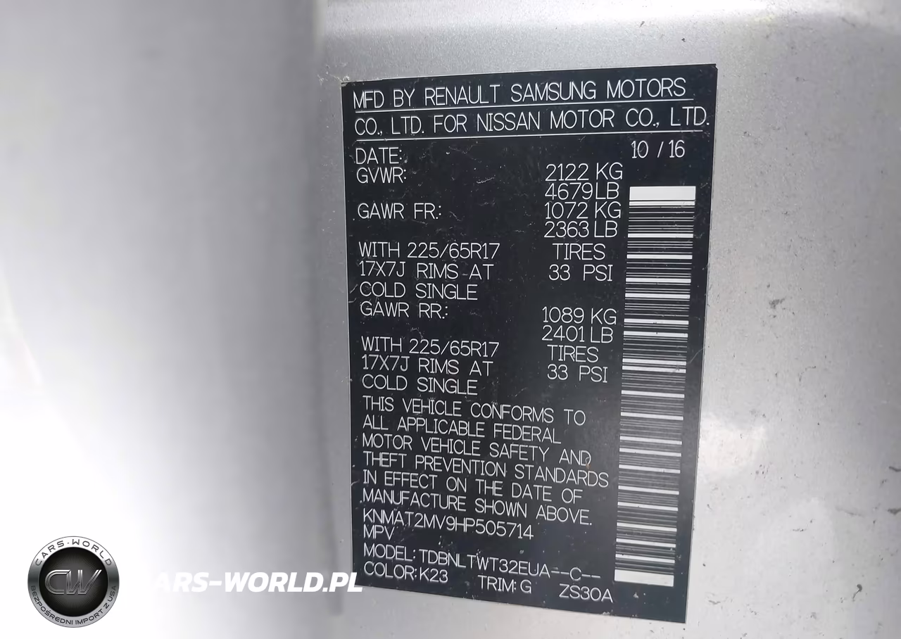 2017 Nissan Rogue Sv VIN:KNMAT2MV9HP505714 - 9