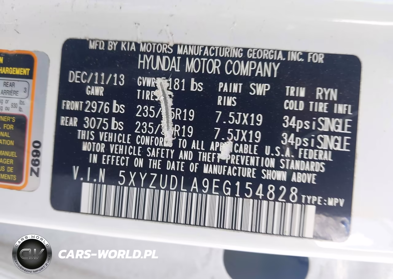 2014 Hyundai Santa Fe Sport 2.0L Turbo VIN:5XYZUDLA9EG154828 - 9