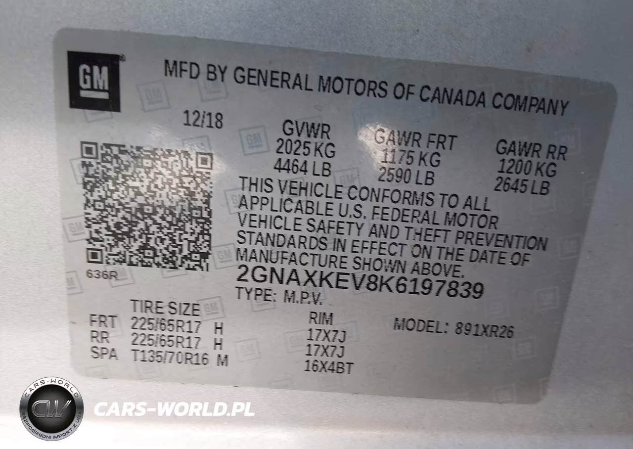 2019 Chevrolet Equinox Lt VIN:2GNAXKEV8K6197839 - 9