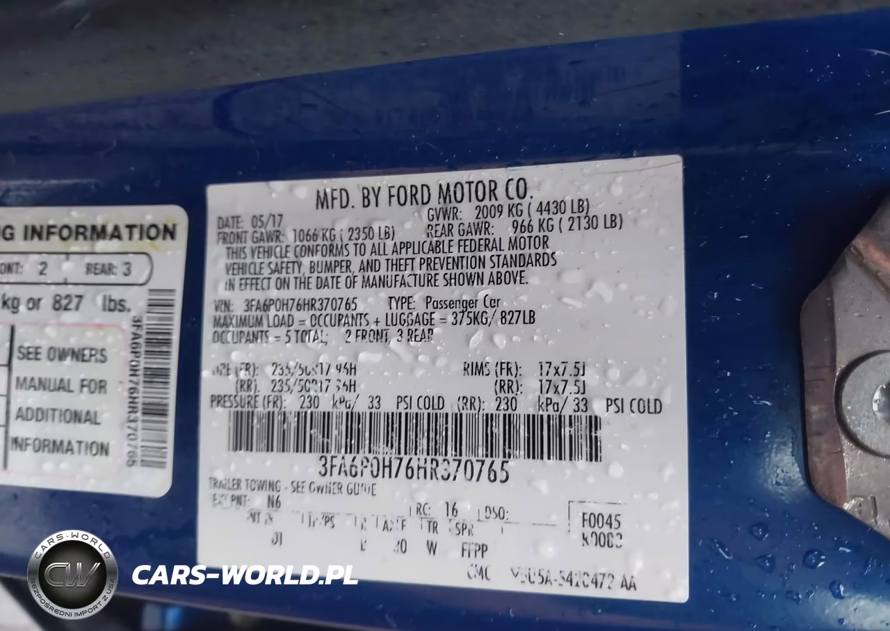 2017 Ford Fusion Se VIN:3FA6P0H76HR370765 - 9