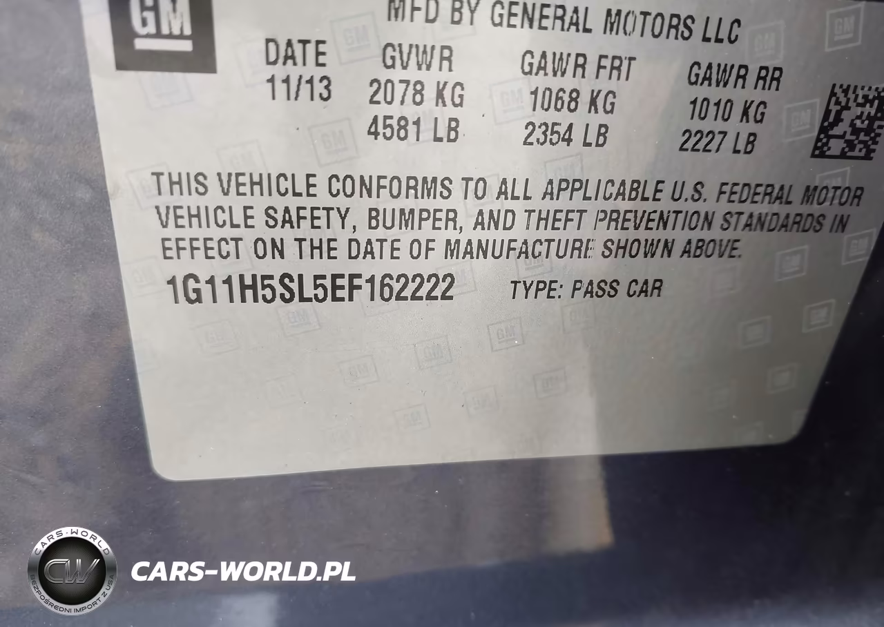 2014 Chevrolet Malibu 1Lz VIN:1G11H5SL5EF162222 - 9