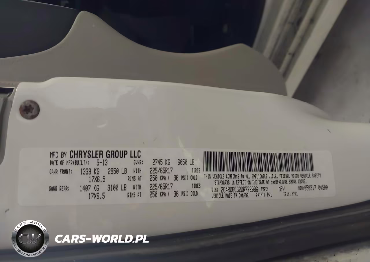 DODGE GRAND CARA VIN:2C4RDGCG2DR772086 - 9