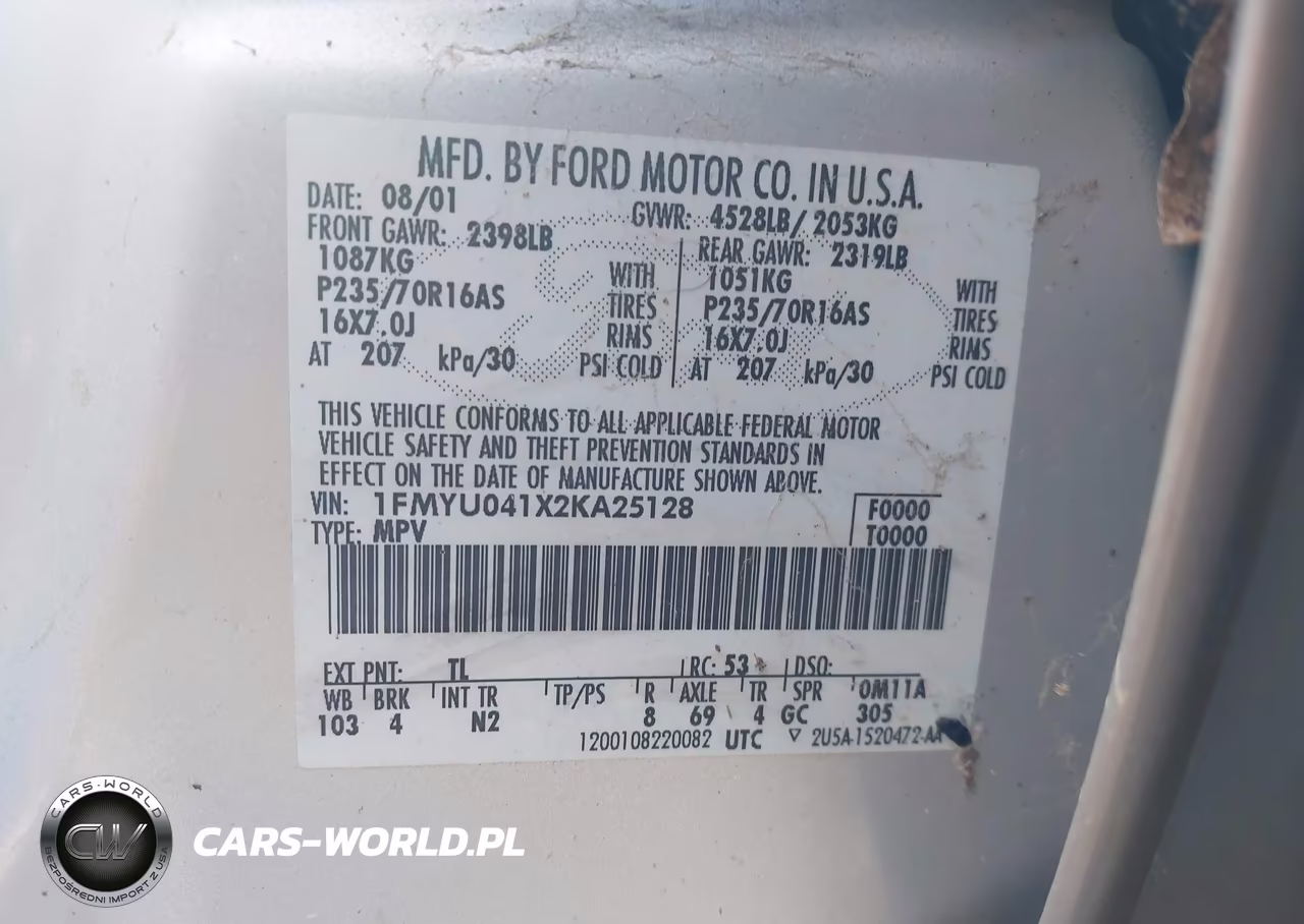 2002 Ford Escape Xlt VIN:1FMYU041X2KA25128 - 9