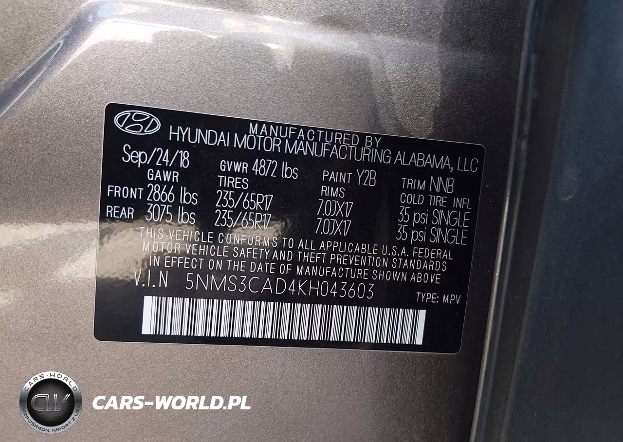 2019 Hyundai Santa Fe Sel VIN:5NMS3CAD4KH043603 - 9
