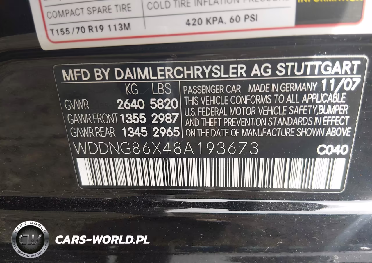 2008 Mercedes-Benz S 550 4Matic VIN:WDDNG86X48A193673 - 9