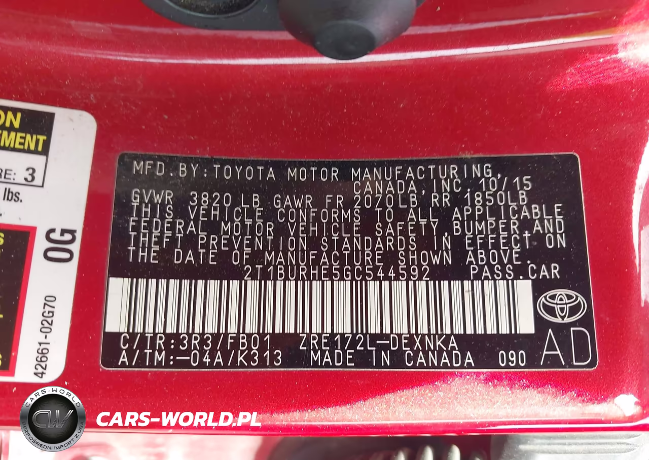 2016 Toyota Corolla Le VIN:2T1BURHE5GC544592 - 9