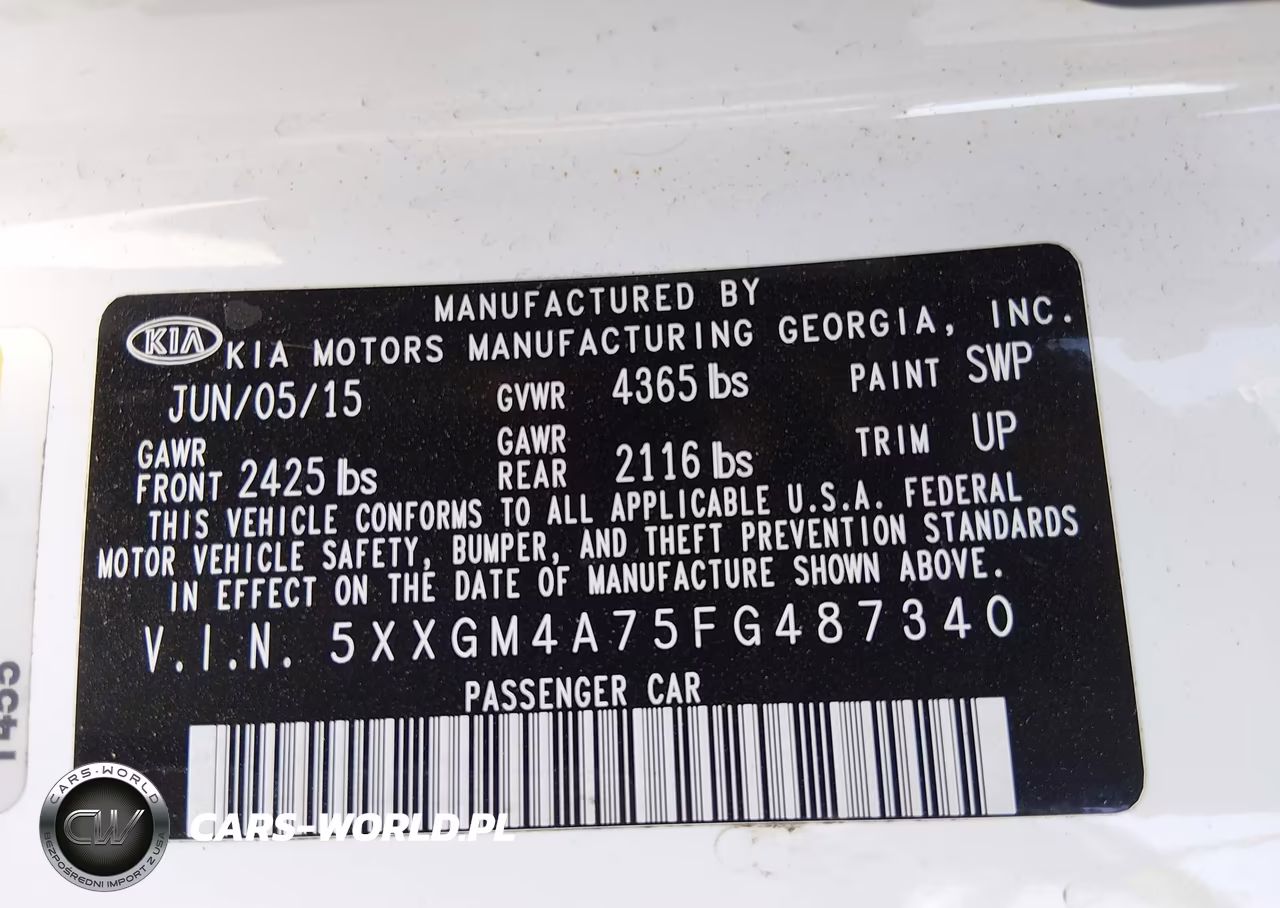 2015 Kia Optima Lx VIN:5XXGM4A75FG487340 - 9