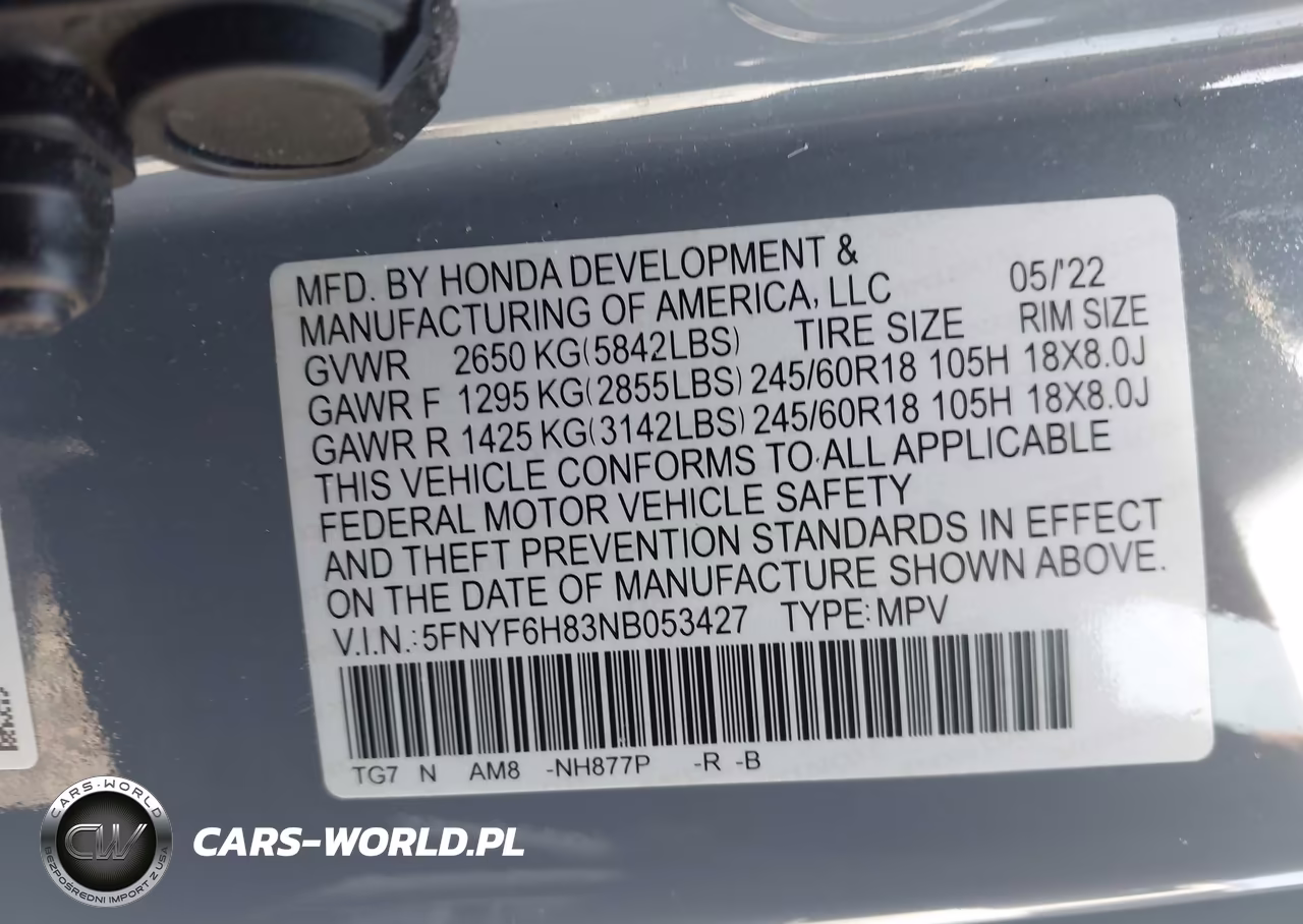2022 Honda Pilot Awd Trailsport VIN:5FNYF6H83NB053427 - 9