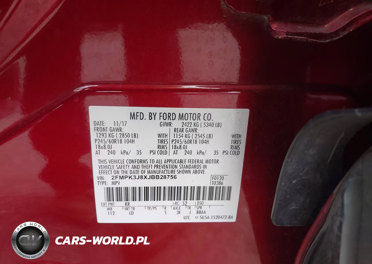 2018 Ford Edge Sel VIN:2FMPK3J8XJBB28756 - 9