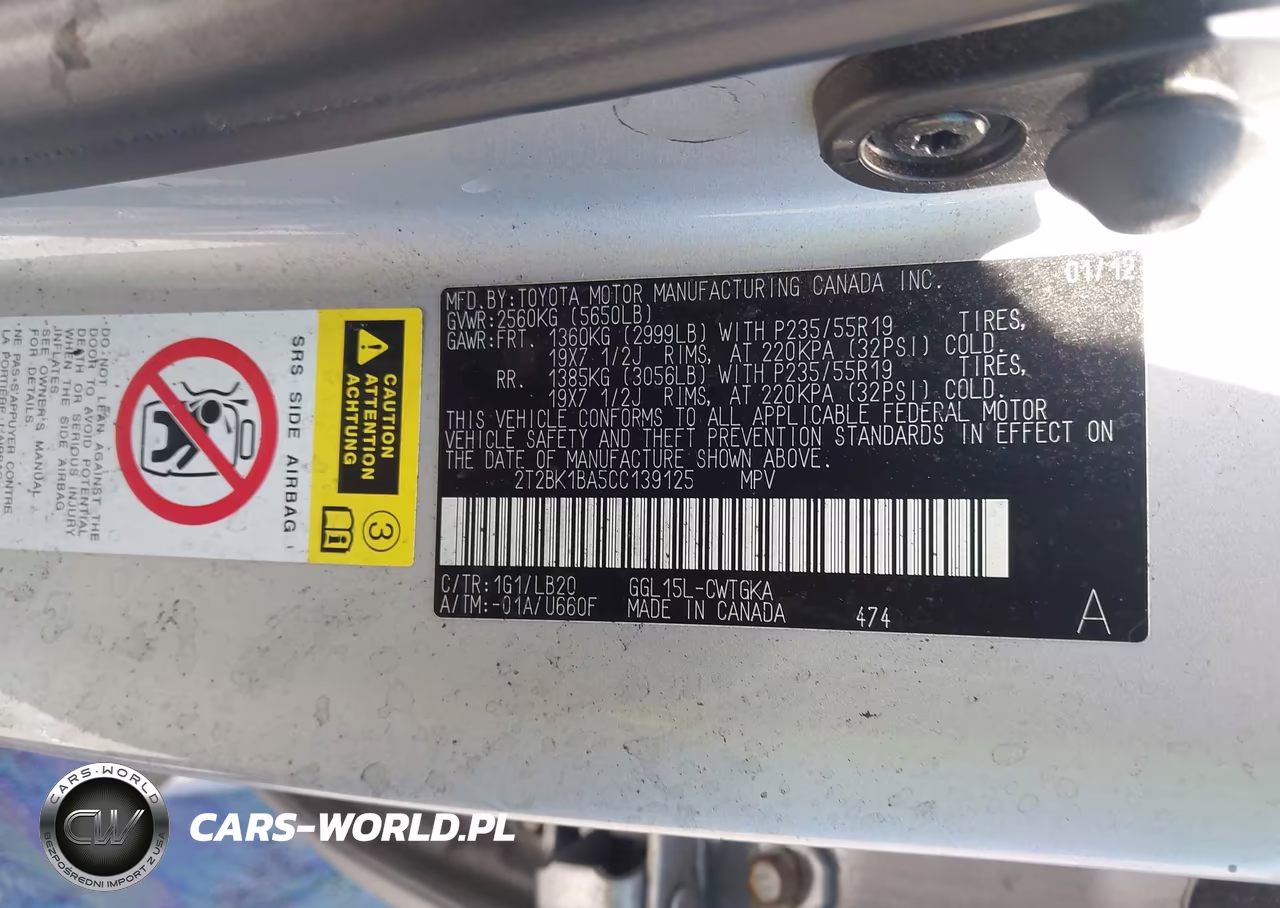 2012 Lexus Rx 350 VIN:2T2BK1BA5CC139125 - 9