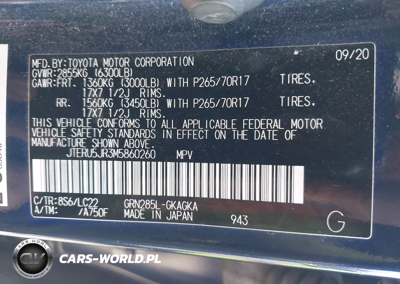 2021 Toyota 4Runner Trd Off Road Premium VIN:JTERU5JR3M5860260 - 9