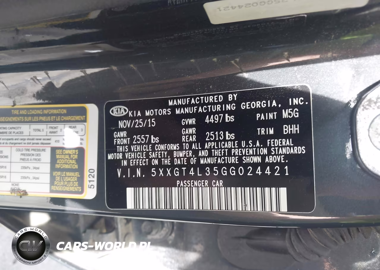 2016 Kia Optima Lx VIN:5XXGT4L35GG024421 - 9