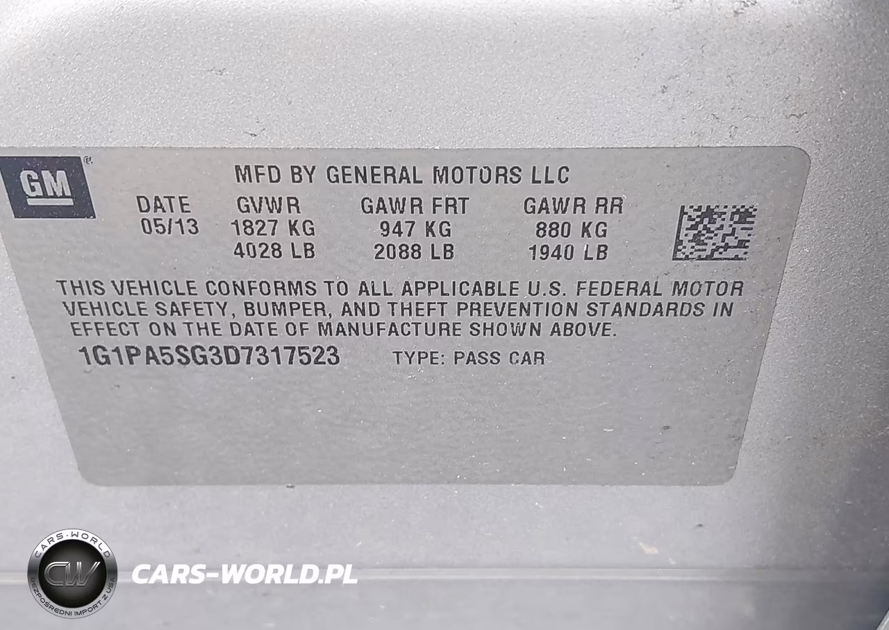 2013 Chevrolet Cruze Ls Auto VIN:1G1PA5SG3D7317523 - 9
