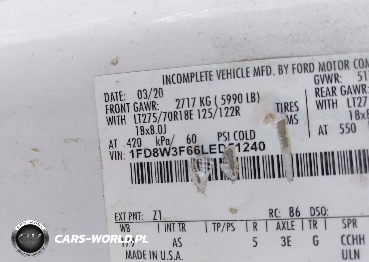 2020 Ford F-350 Chassis Xl VIN:1FD8W3F66LED51240 - 8