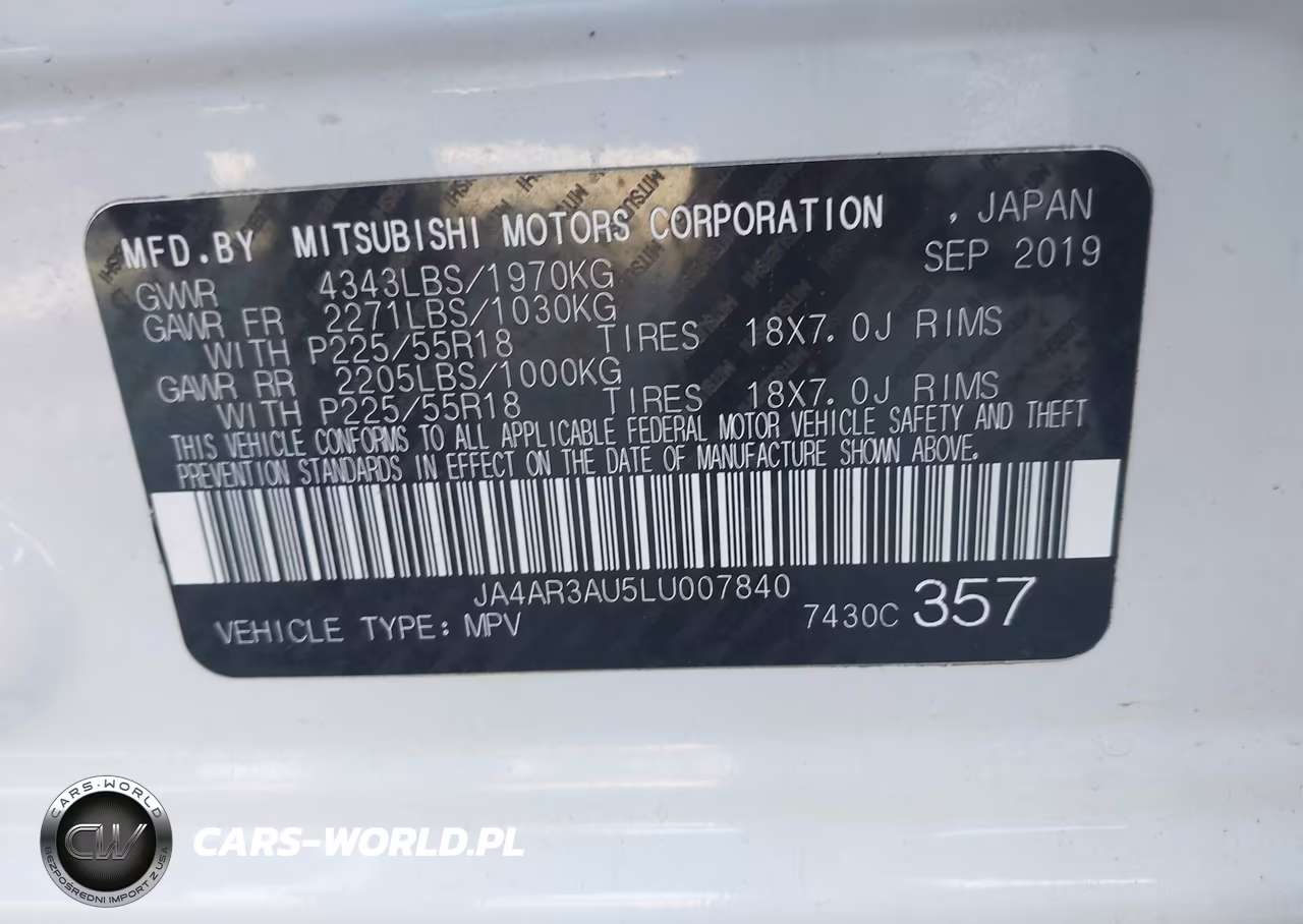 2020 Mitsubishi Outlander Sport 2.0 Es Awc VIN:JA4AR3AU5LU007840 - 9