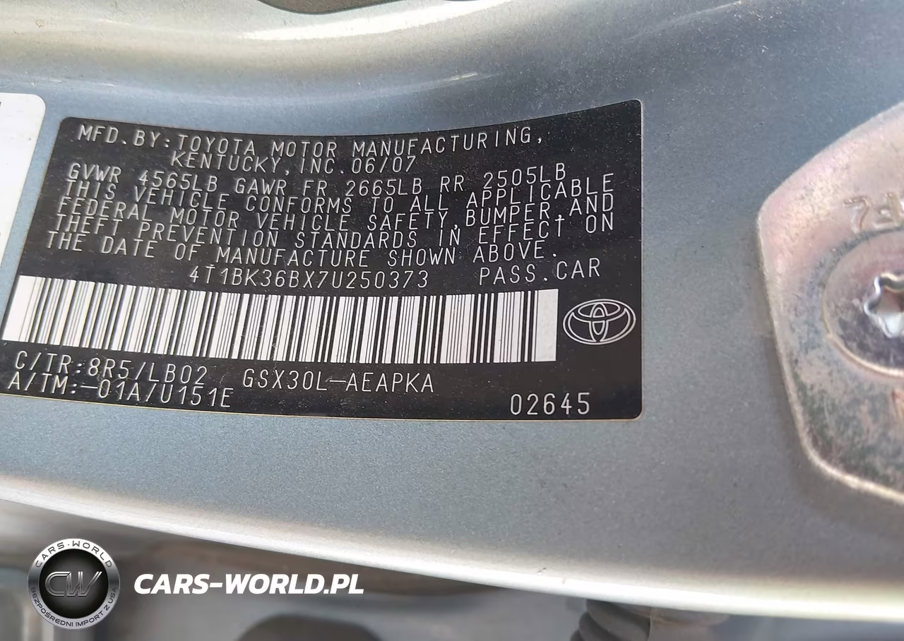 2007 Toyota Avalon Limited VIN:4T1BK36BX7U250373 - 9