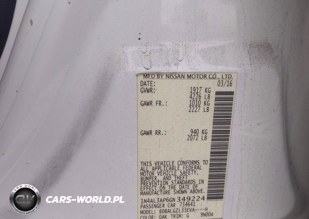 2016 Nissan Altima 2.5 S VIN:1N4AL3AP6GN349224 - 9