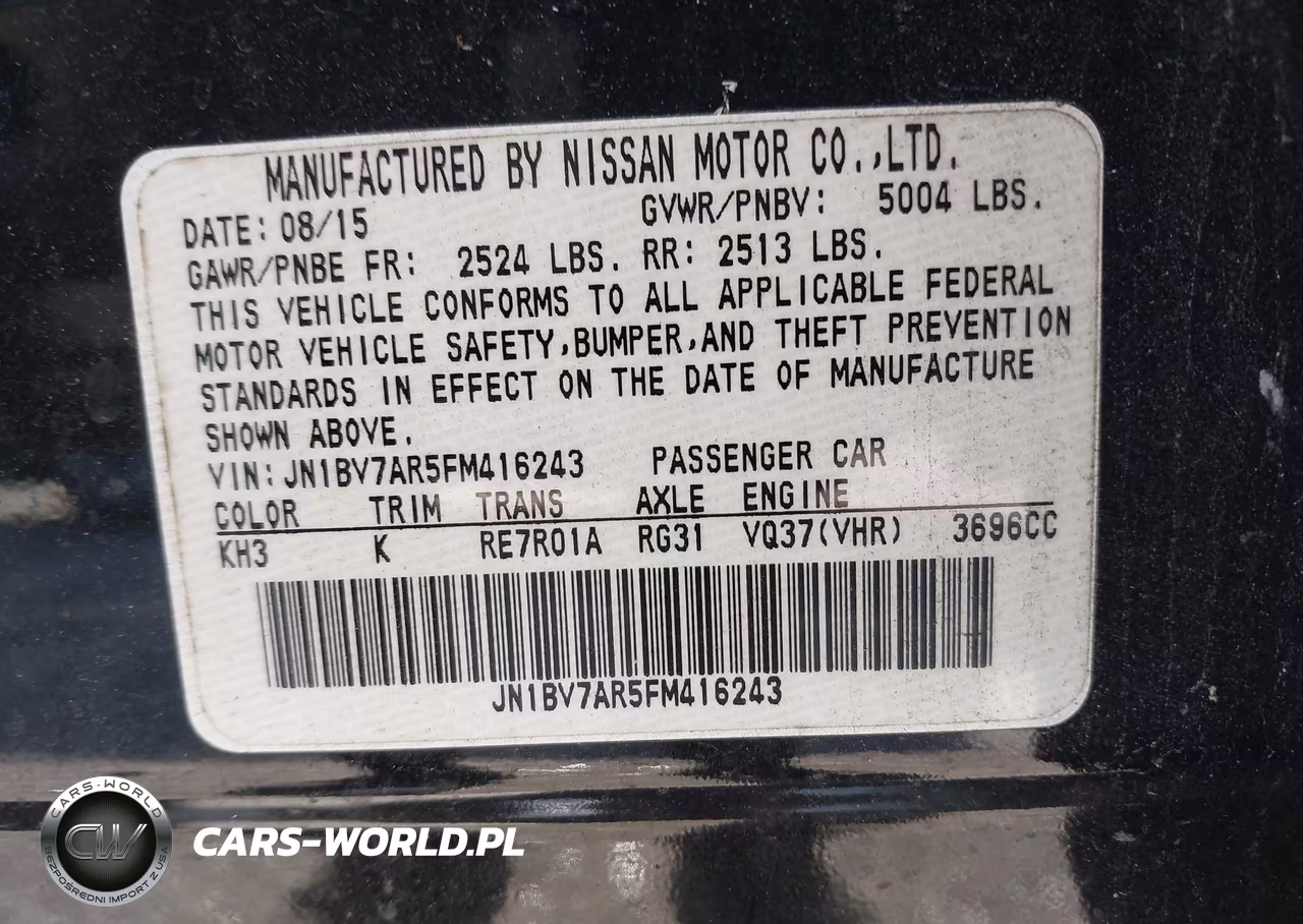 2015 Infiniti Q50 VIN:JN1BV7AR5FM416243 - 9