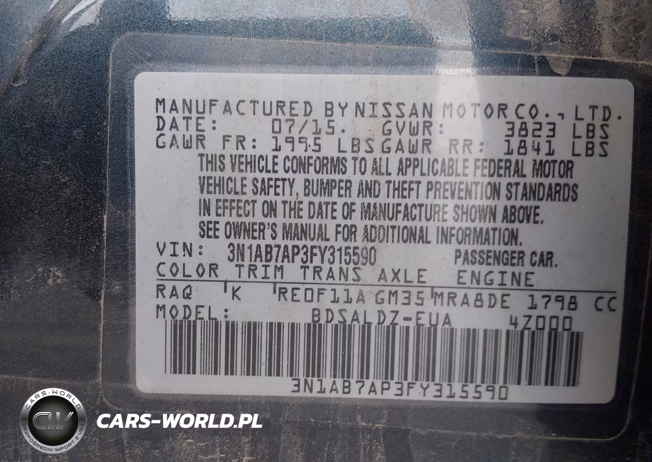 2015 Nissan Sentra Sv VIN:3N1AB7AP3FY315590 - 9