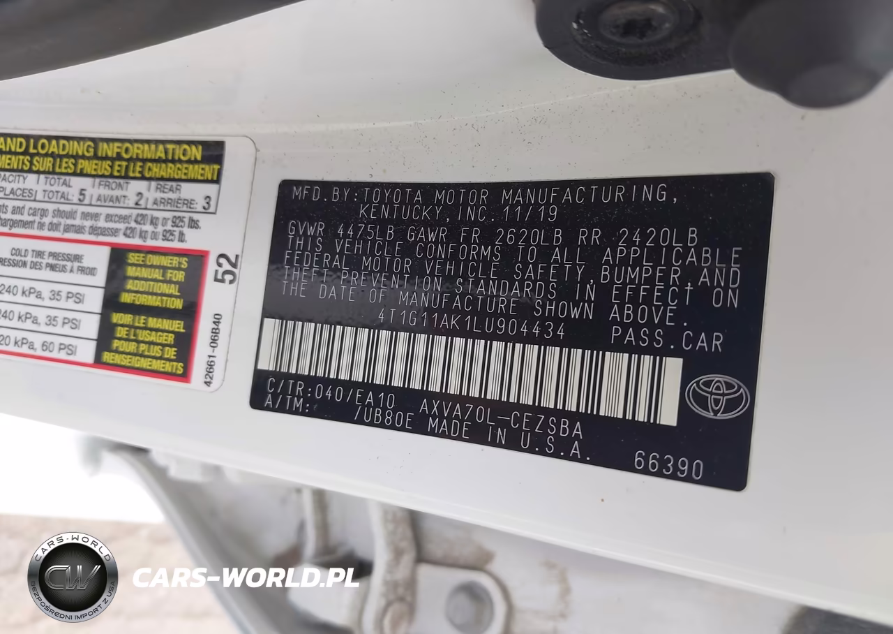2020 Toyota Camry Se VIN:4T1G11AK1LU904434 - 9