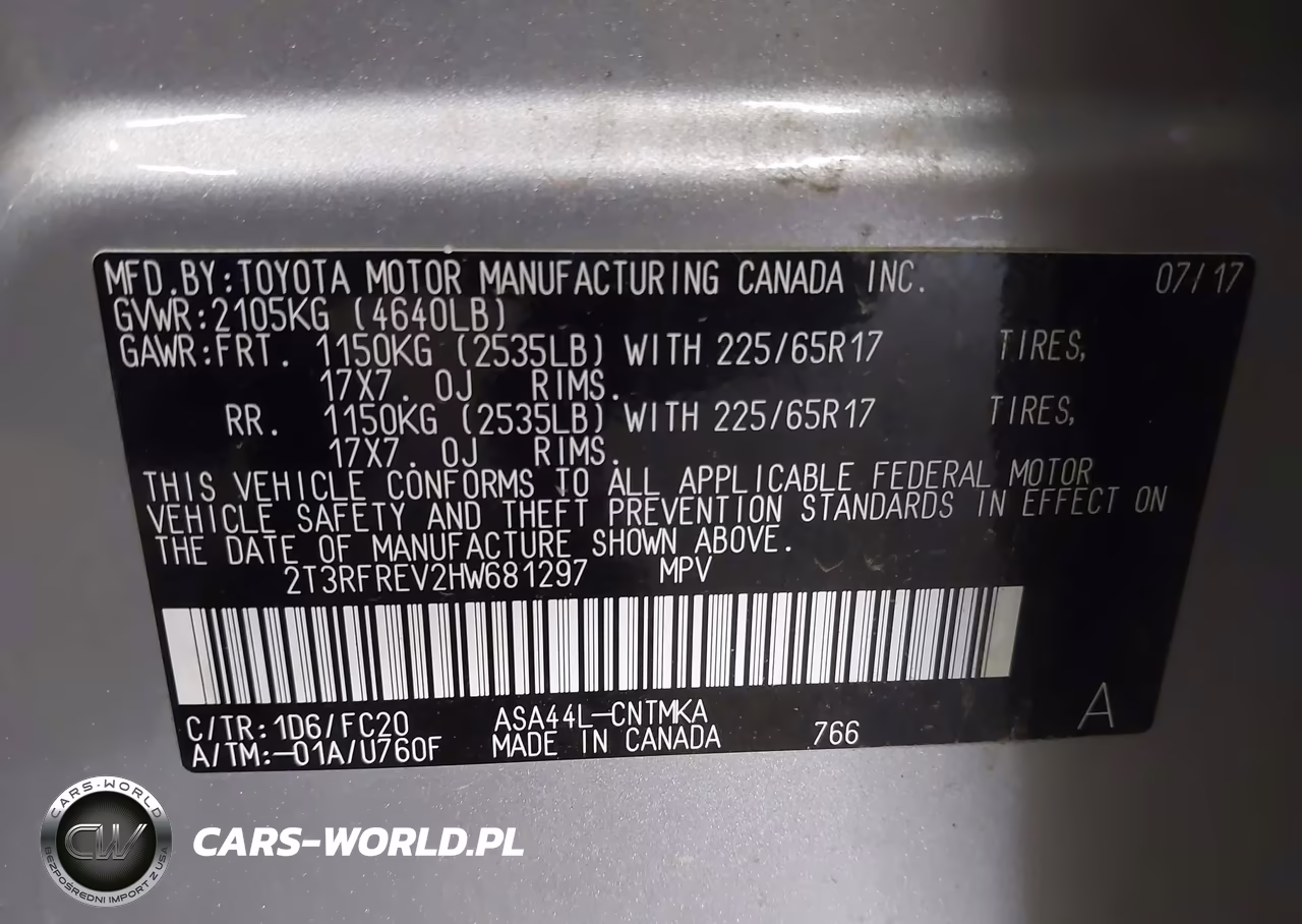 2017 Toyota Rav4 Xle VIN:2T3RFREV2HW681297 - 9