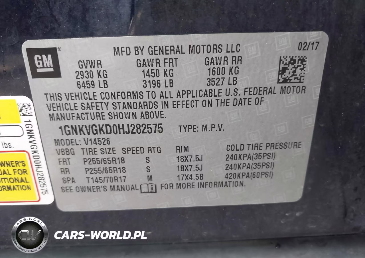 2017 Chevrolet Traverse 1Lt VIN:1GNKVGKD0HJ282575 - 9