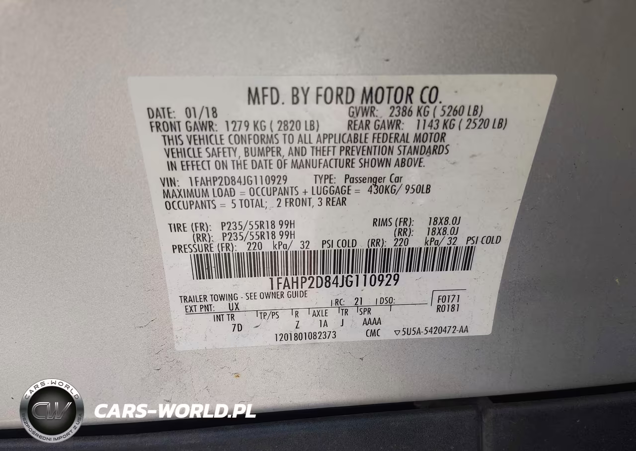 2018 Ford Taurus Se VIN:1FAHP2D84JG110929 - 9