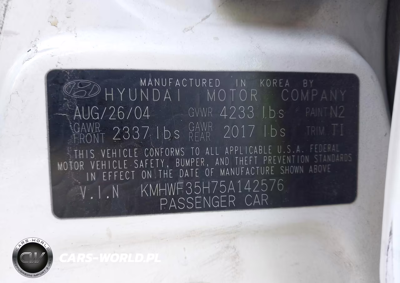 2005 Hyundai Sonata Gls-Lx VIN:KMHWF35H75A142576 - 9