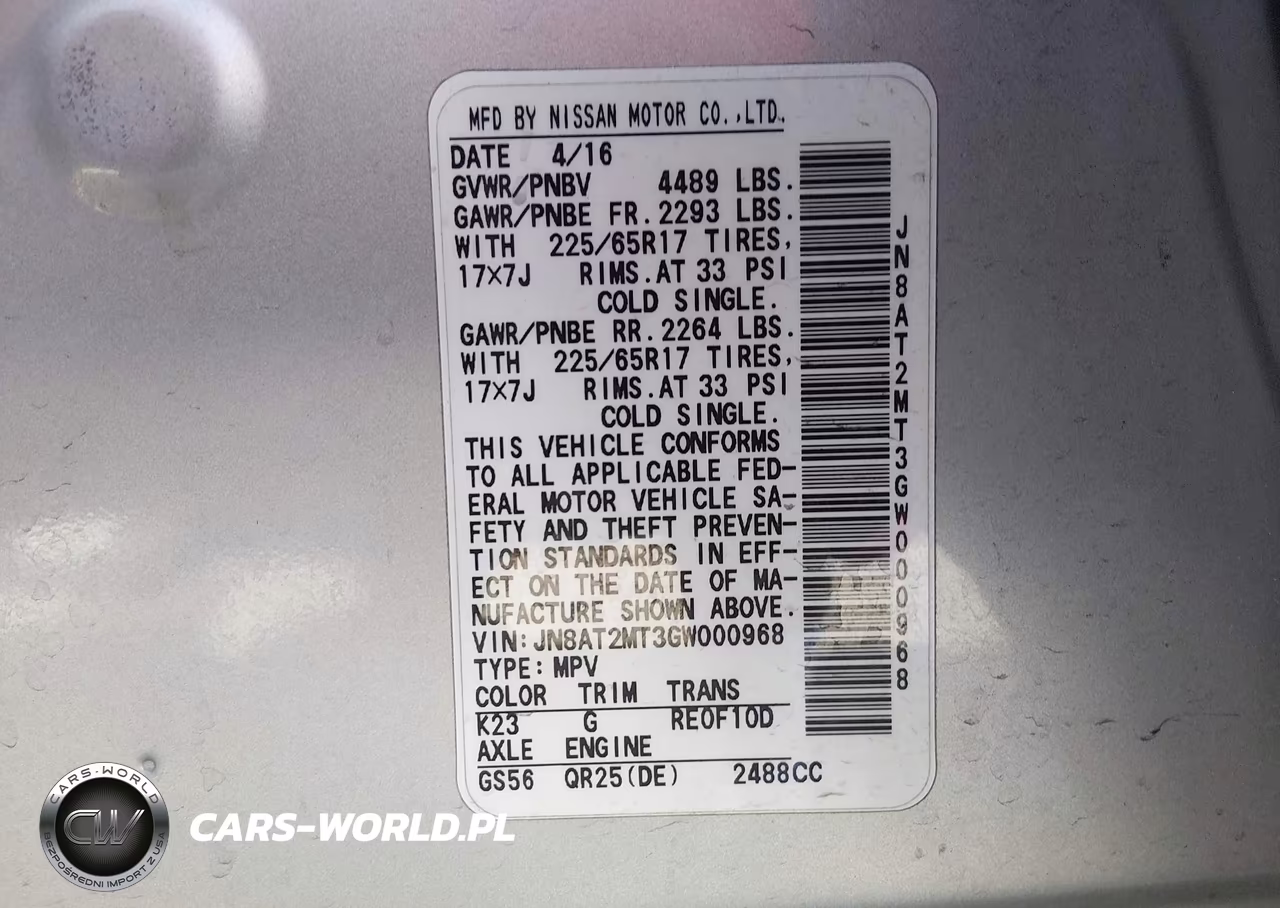 2016 Nissan Rogue S VIN:JN8AT2MT3GW000968 - 9