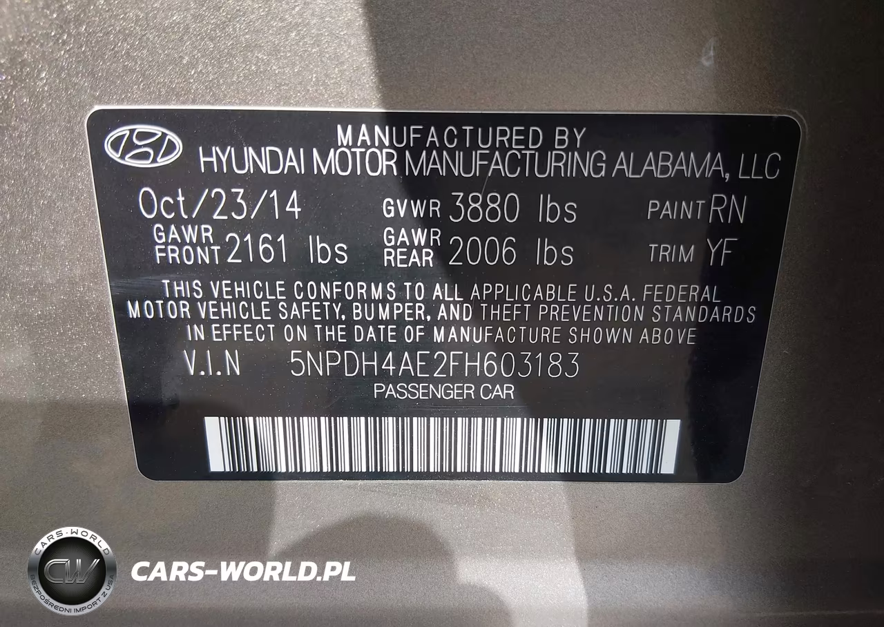 2015 Hyundai Elantra Se VIN:5NPDH4AE2FH603183 - 9