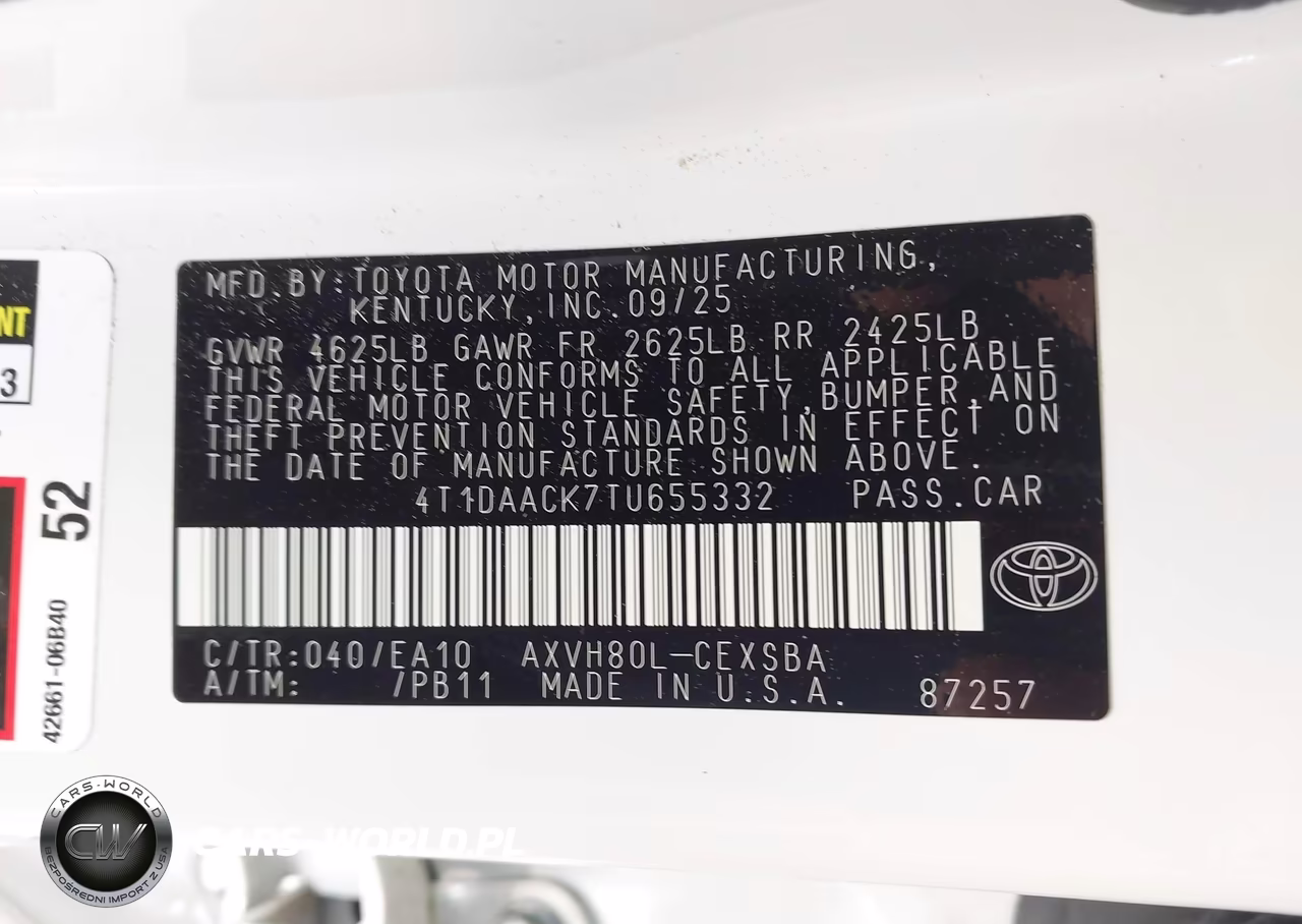 2026 Toyota Camry Se VIN:4T1DAACK7TU655332 - 9