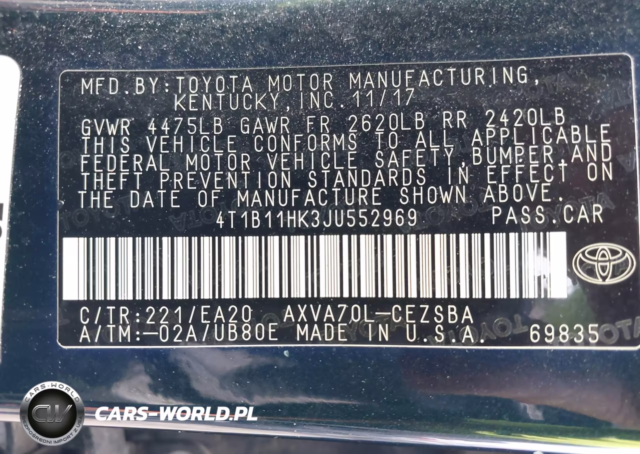 2018 Toyota Camry Se VIN:4T1B11HK3JU552969 - 9