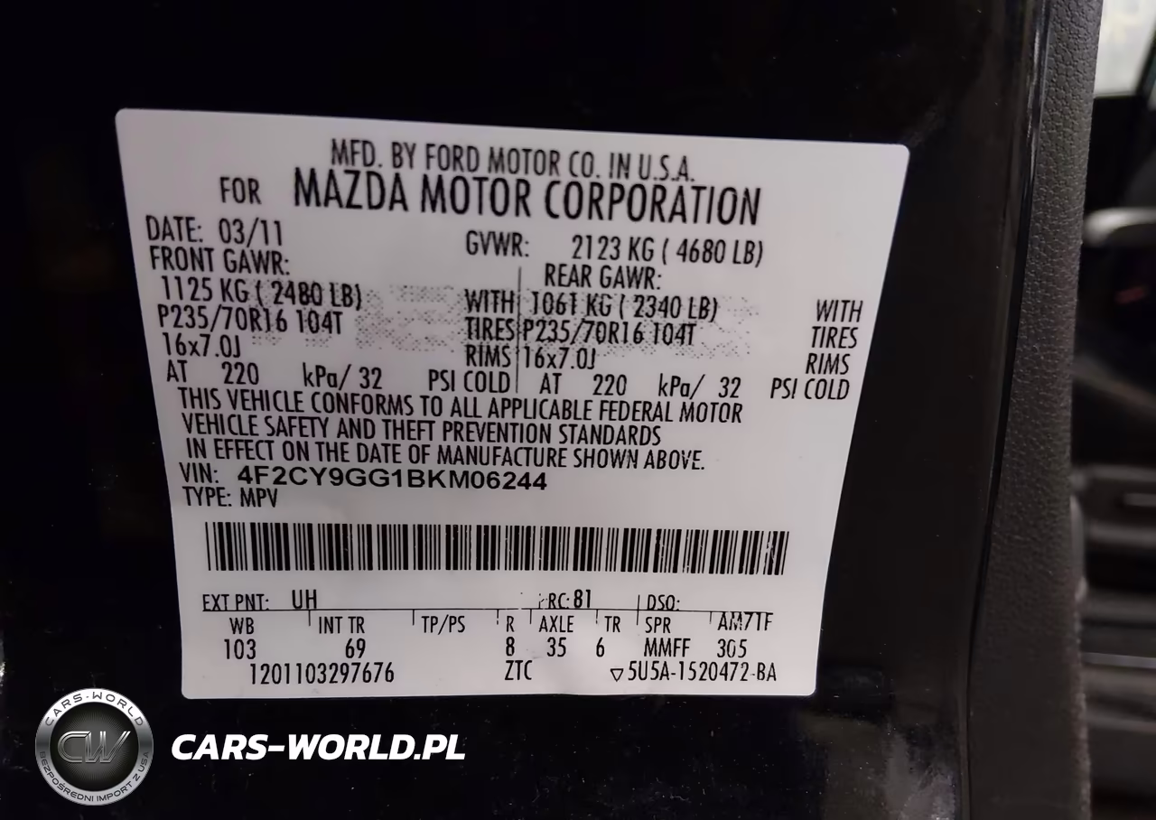 2011 Mazda Tribute S Grand Touring VIN:4F2CY9GG1BKM06244 - 9