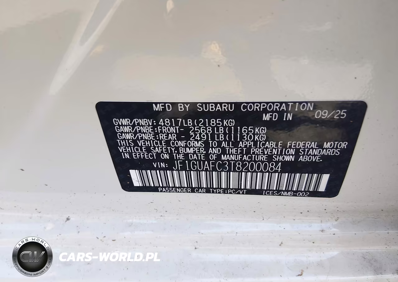 2026 Subaru Impreza Sport VIN:JF1GUAFC3T8200084 - 9