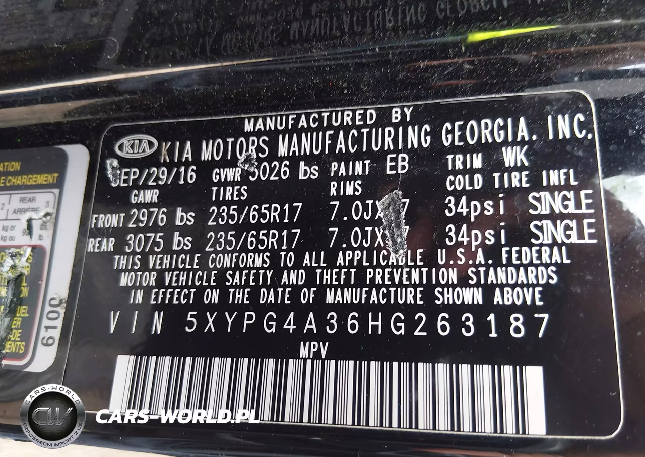 2017 Kia Sorento 2.4L Lx VIN:5XYPG4A36HG263187 - 9