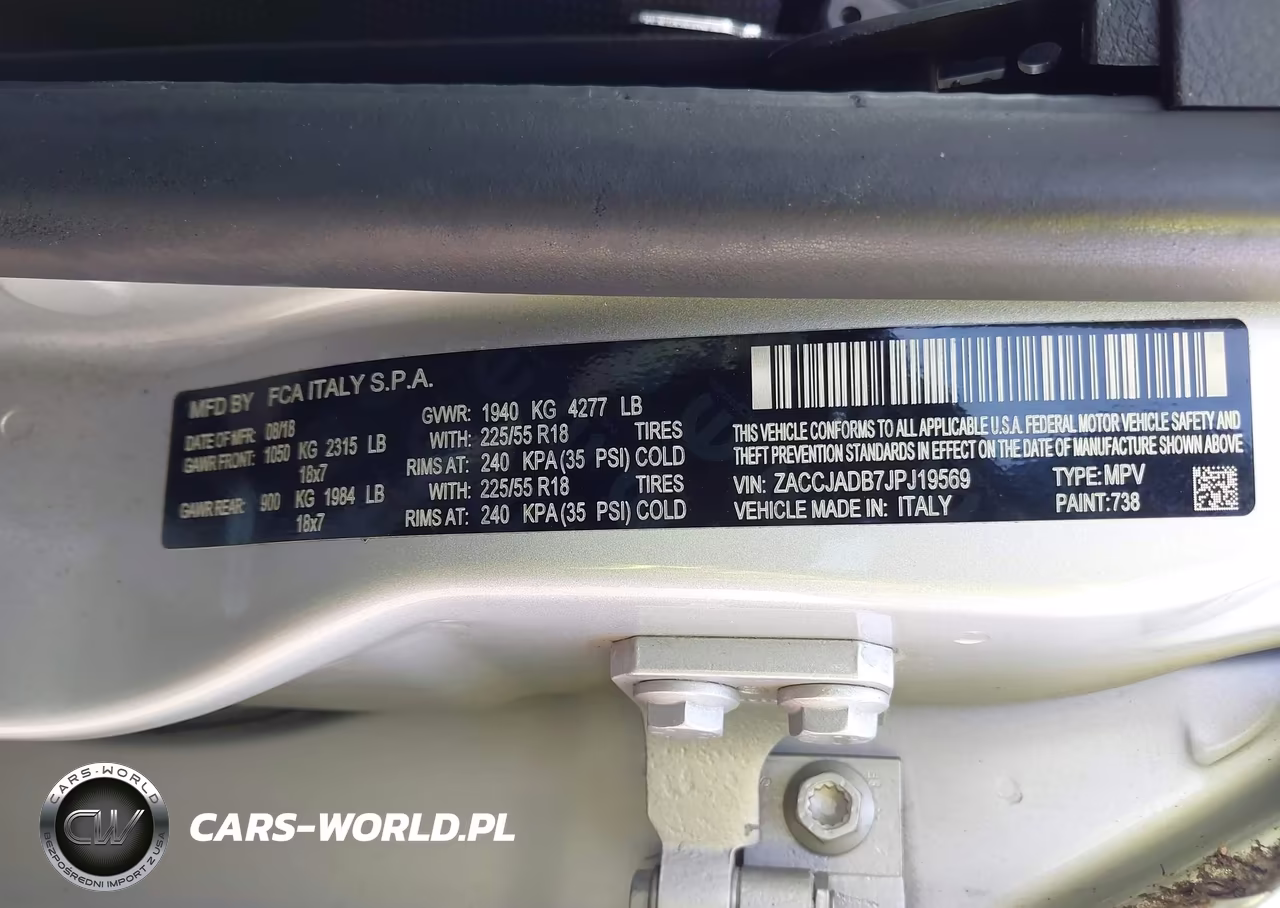 2018 Jeep Renegade Limited Fwd VIN:ZACCJADB7JPJ19569 - 9