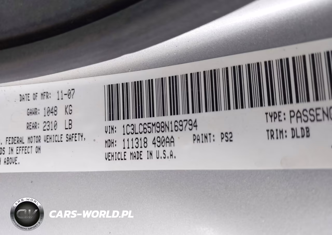 2008 Chrysler Sebring Limited VIN:1C3LC65M98N169794 - 9