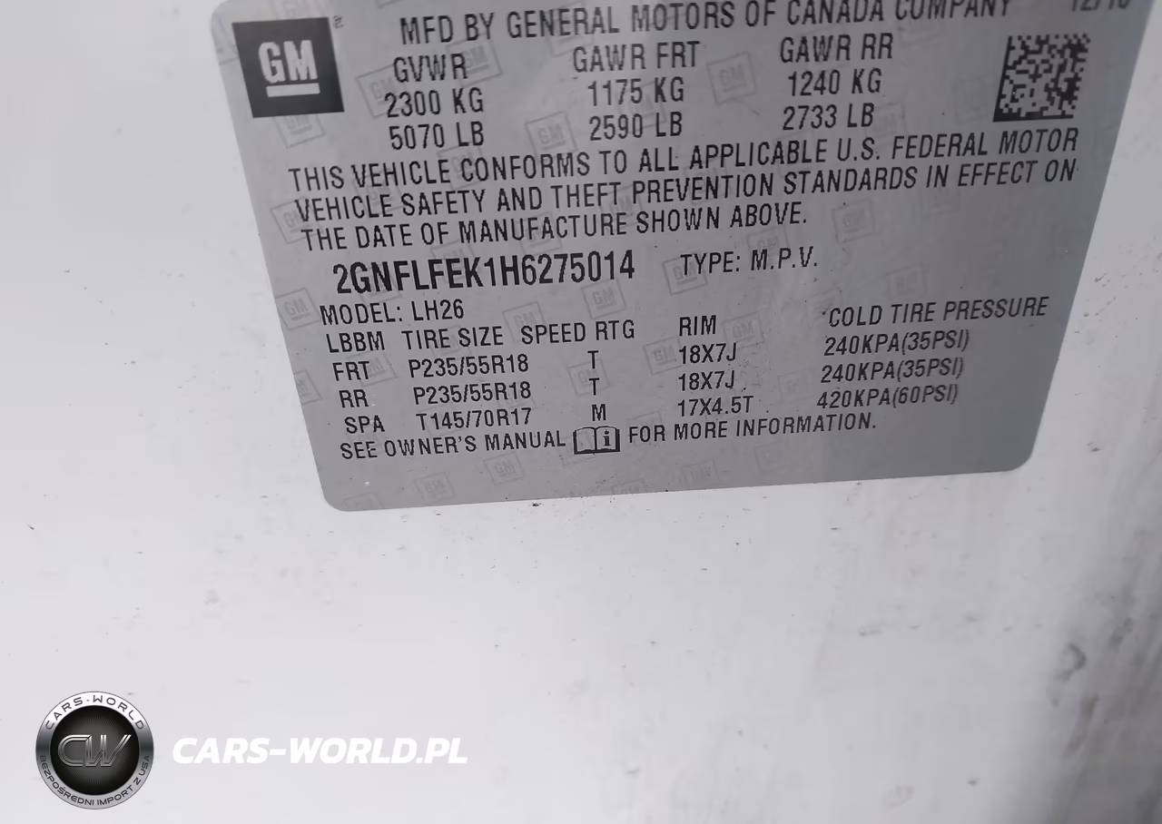 2017 Chevrolet Equinox Lt VIN:2GNFLFEK1H6275014 - 9