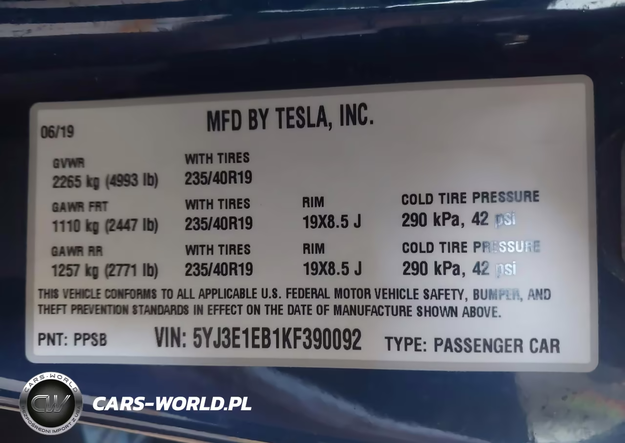 2019 Tesla Model 3 Long Range-Performance VIN:5YJ3E1EB1KF390092 - 9