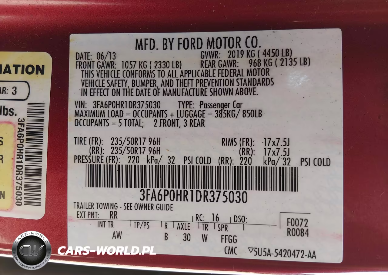 2013 Ford Fusion Se VIN:3FA6P0HR1DR375030 - 9