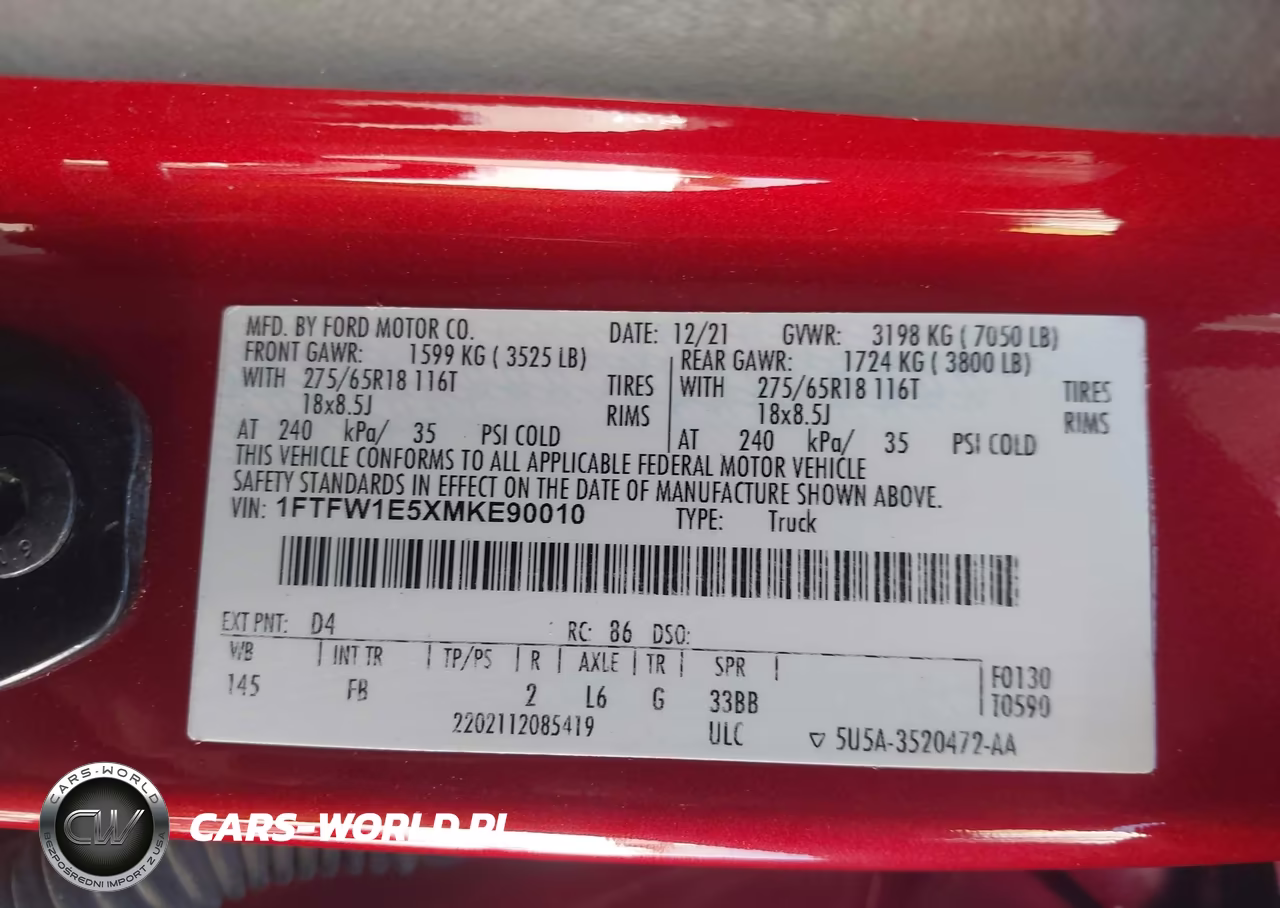 2021 Ford F-150 Xlt VIN:1FTFW1E5XMKE90010 - 9