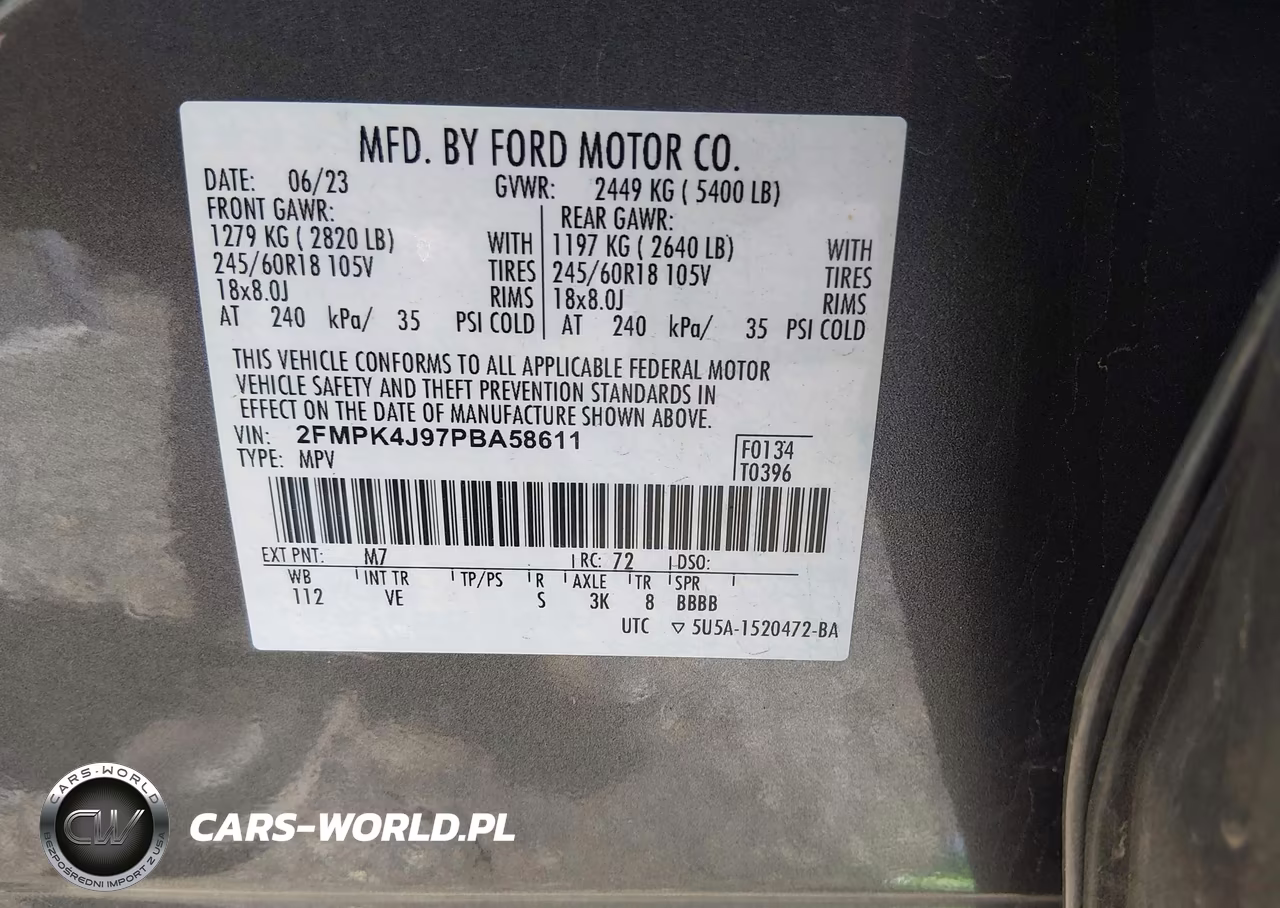 2023 Ford Edge Sel VIN:2FMPK4J97PBA58611 - 9