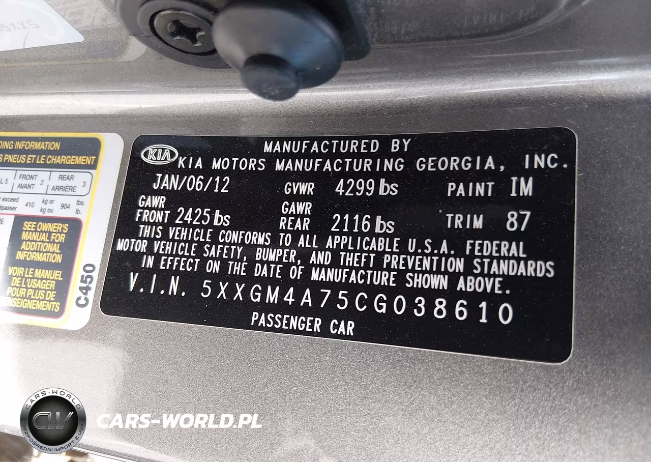 2012 Kia Optima Lx VIN:5XXGM4A75CG038610 - 9